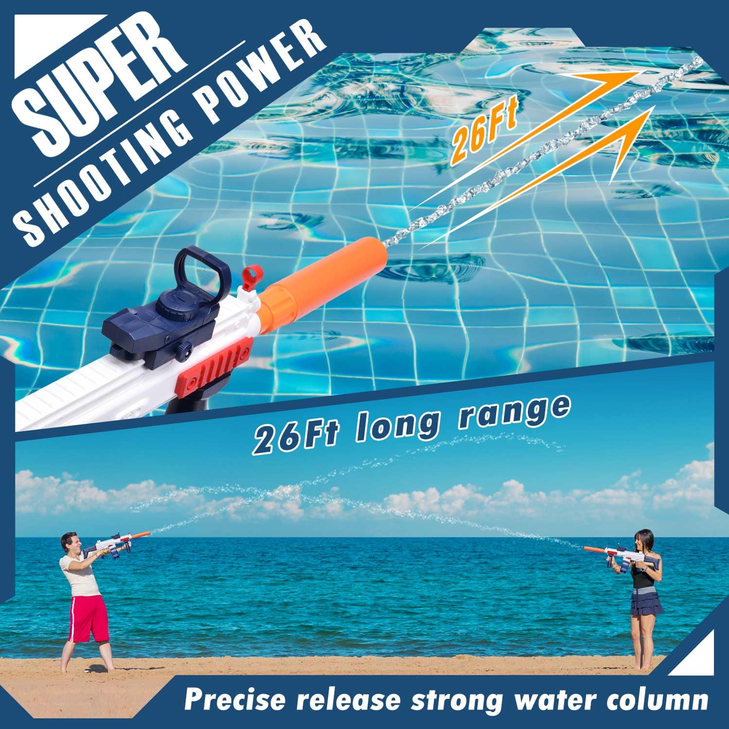 Electric Water Gun, Ultra-Long Range One-Touch Automatic Water Gun, Large Capacity Ultra-Long Standby, Suitable For Children Adults Summer Pool Party Beach Outdoor Use.