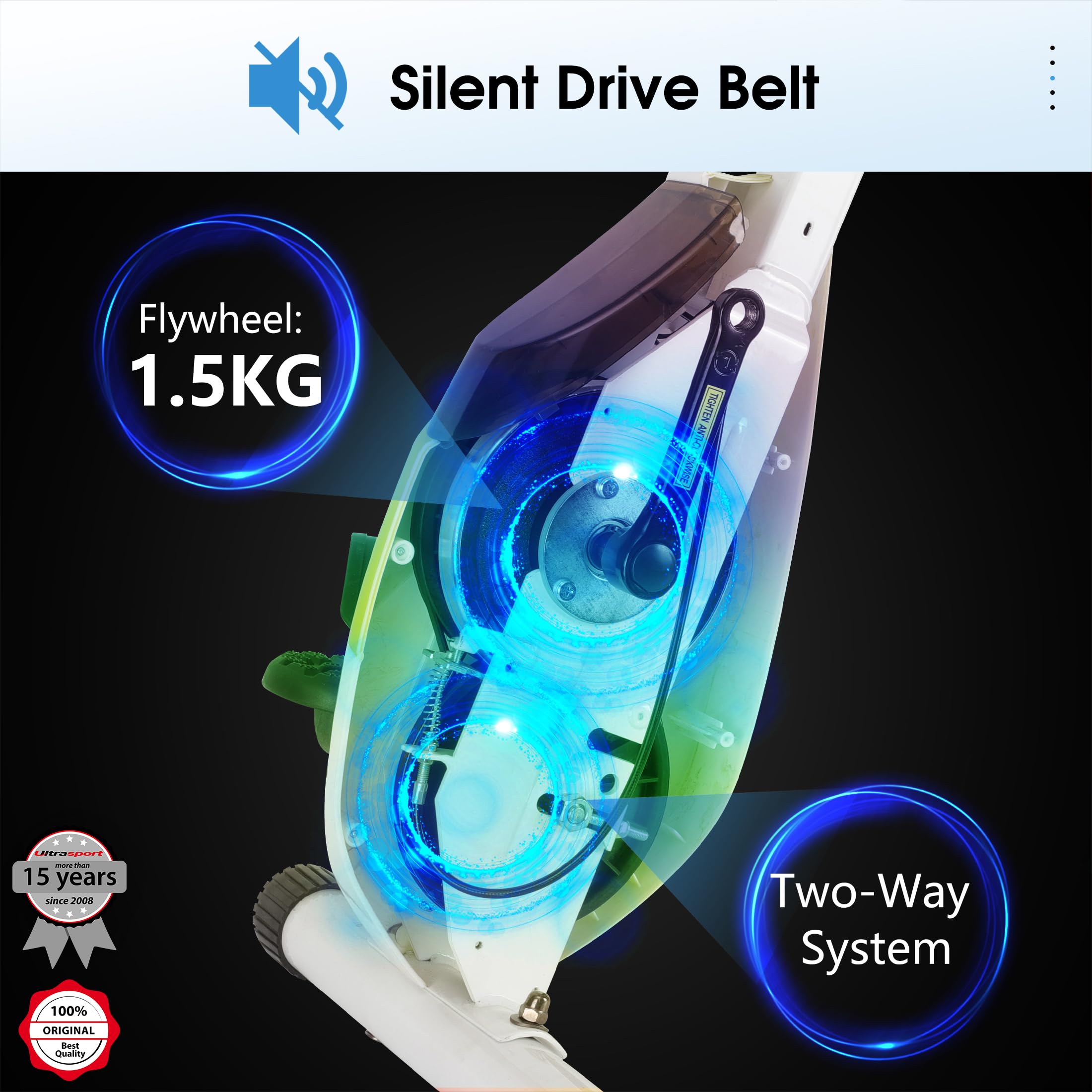 Ultrasport F-Bike Folding Exercise Bike 286 lbs Capacity, Extra Silent with Relax Foam Seat I Exercise Bikes for Home Use, Exercise Bike Foldable, Indoor Bike, Stationary Bike