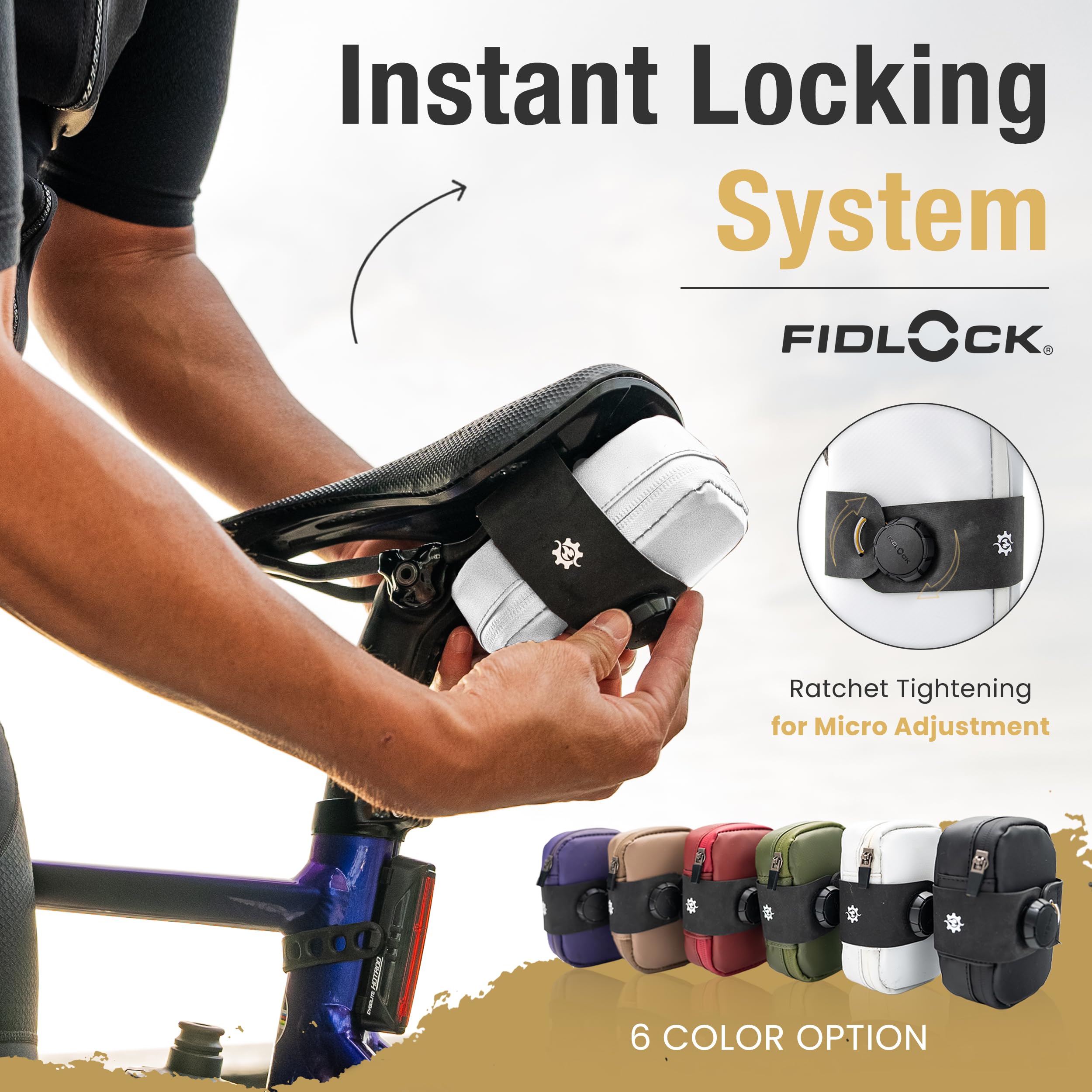 Lumiere & Co. Falcon Magnetic Bike Saddle Bag – 0.69L | 6" x 3.5" x 2" | Sleek Minimalist Brick Design, Fast Magnetic Buckle Attachment | Road Cycling–Specific Bike Seat Bag (Black, Large)