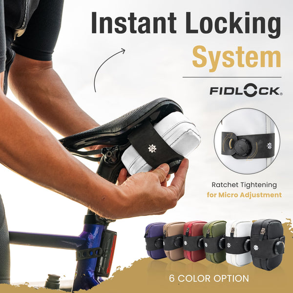 Lumiere & Co. Falcon Magnetic Bike Saddle Bag – 0.69L | 6" x 3.5" x 2" | Sleek Minimalist Brick Design, Fast Magnetic Buckle Attachment | Road Cycling–Specific Bike Seat Bag (Black, Large)