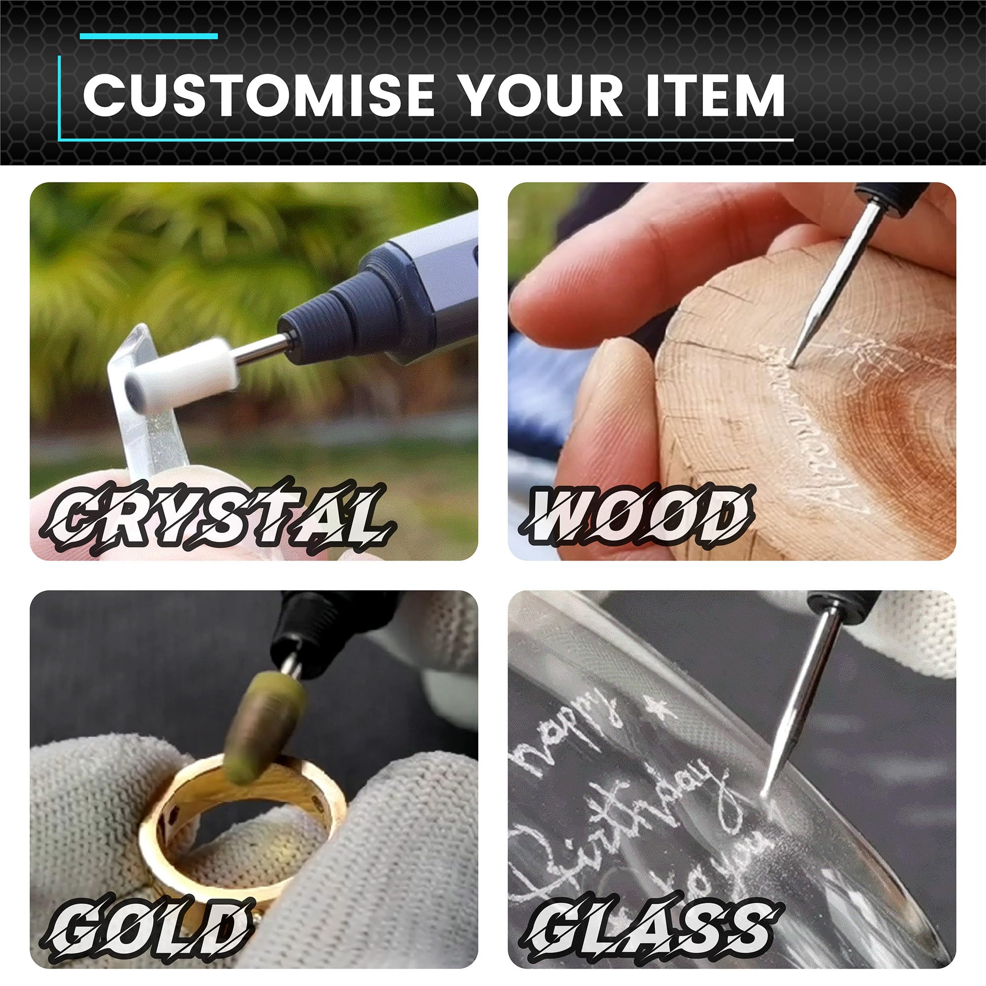 ARROWMAX Smart Mini Electric Engraving Pen, HollowCup Motor, 42 Bits with Aluminum Case, OLED, Magnetic Charge, Mini Rotary Tool, Cordless Engraving Pen for Metal, Wood, Glass and Plastic (SGS MAX)