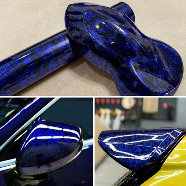 Purple Forged Carbon Fiber Vinyl Wrap, Foneso Self Adhesive Film, High Glossy Car Wrap Roll, Auto Interior Stickers Sheets Films Wraps Without Bubble for DIY Use 1ft x 5ft
