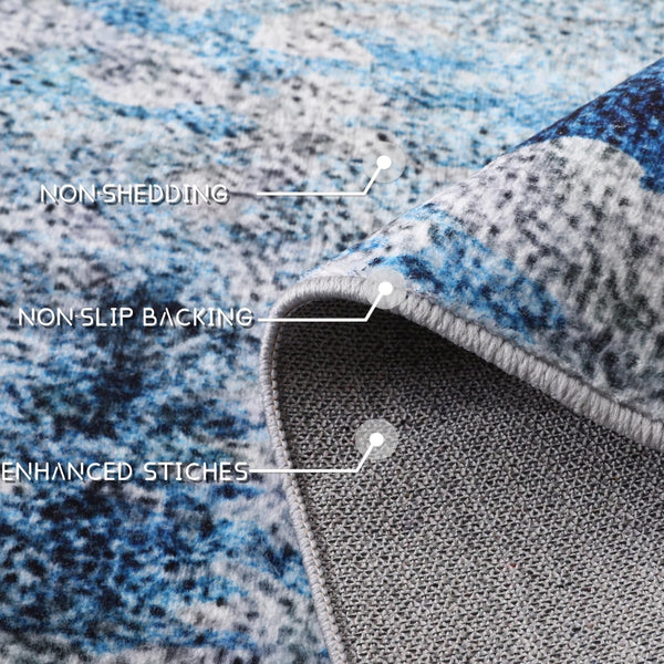 COOUS Washable Rugs for Living Room - Ultra Soft Area Rugs, Short Pile Non-Slip Non-Shedding Abstract Carpet, Stain Resistant Faux Wool Rugs for