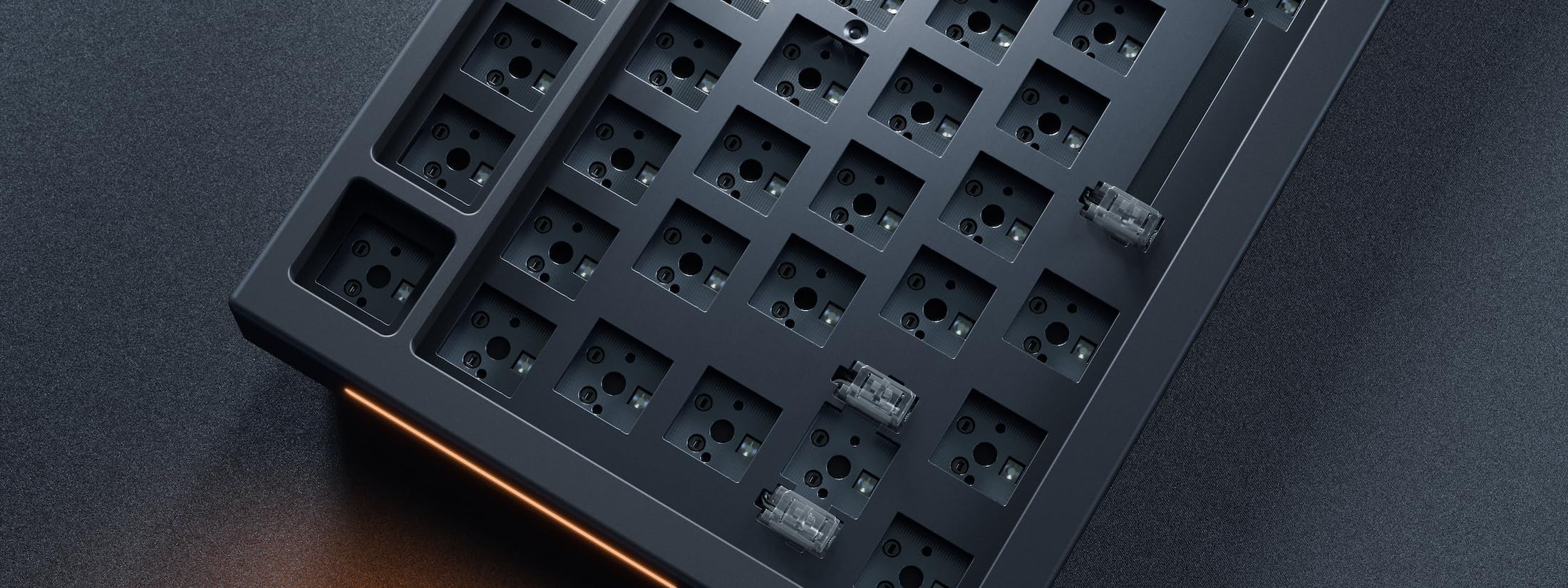 Glorious Gaming GMMK PRO 75% Barebones (Frame Only) - Modular Mechanical Gaming Keyboard, TKL Size (75%), 1.5kg Frame, RGB, Customisable, 5-Pin Switch Support, International/ISO Layout - Black Slate