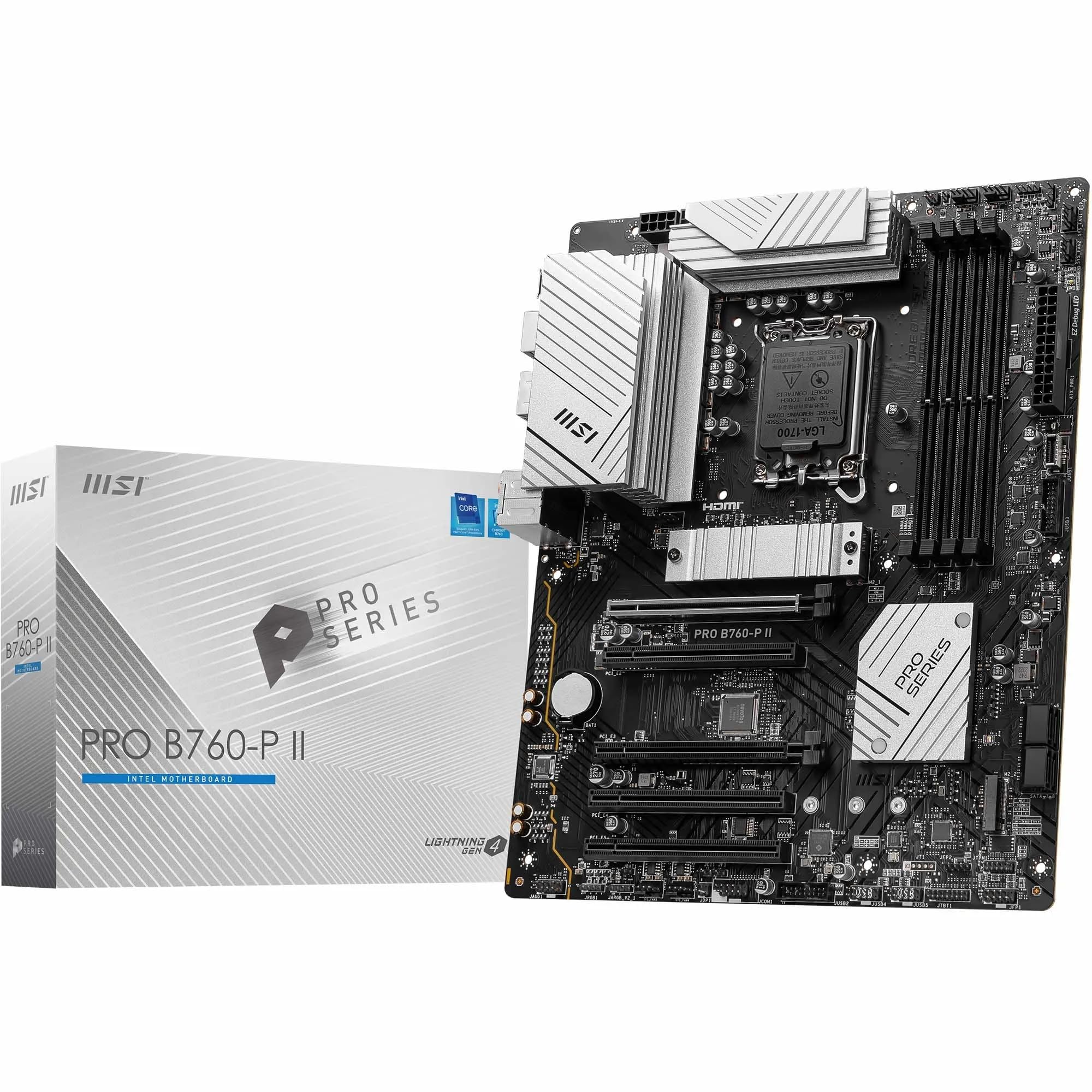 MSI B760 GAMING PLUS WIFI DDR4 Motherboard, ATX - Supports Intel 14th, 13th & 12th Gen Core Processors, LGA 1700 - DDR4 Memory Boost 5333+MHz/OC, 1x PCIe 4.0 x16, 2 x M.2 Gen4, 2.5G LAN, Wi-Fi 6E
