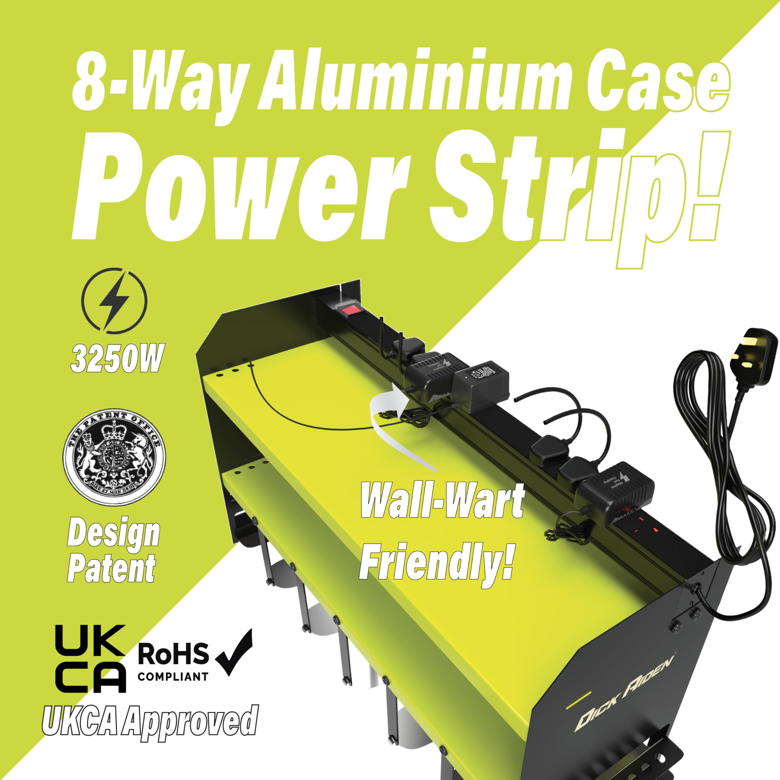 Toolganize Power Tool Organiser, Storage Rack with Power Strip Charging Station, Heavy-Duty for Workshop & Garage Tools - 4 Slot, Milwaukee Red.