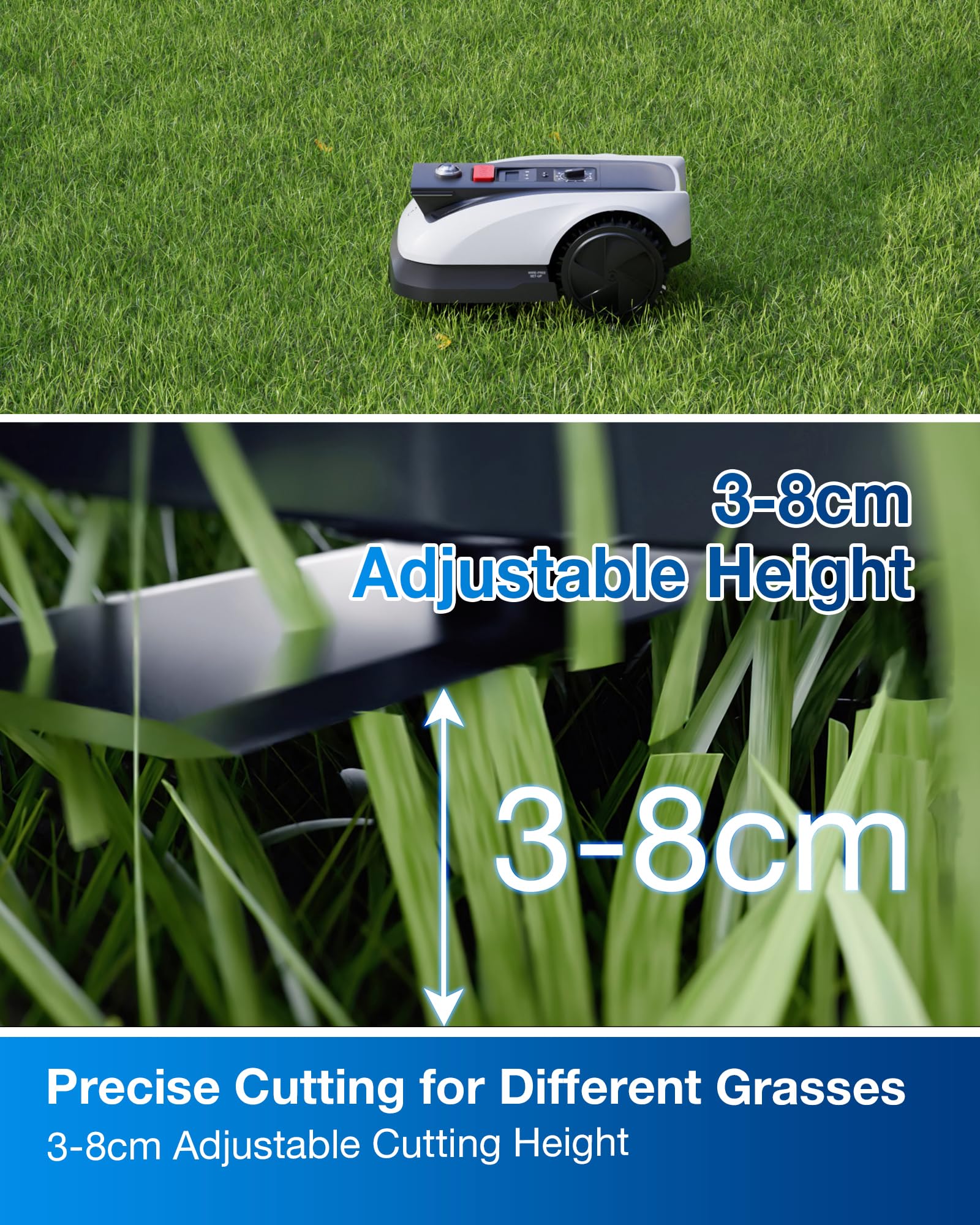 ECOVACS GOAT O800 RTK Robot Lawnmower 800㎡, Wire free, Lidar-Enhanced RTK+Vision Navigation, Pass 0.7m path, Auto Mapping, Customizable Mowing, Edge Presicion Mowing, 45% Slope Climbing