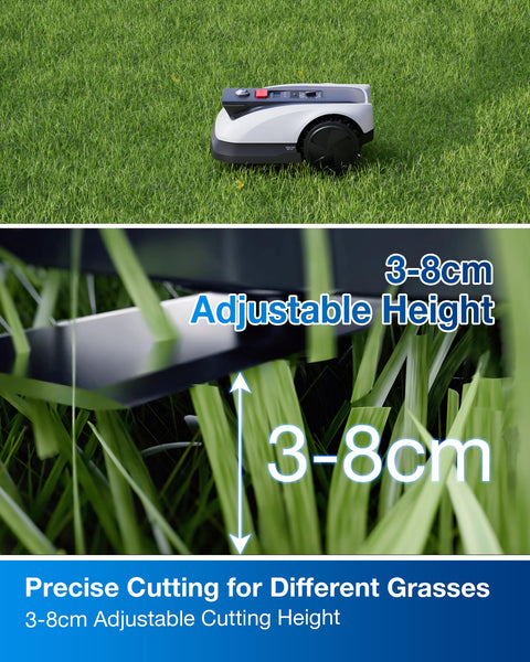 ECOVACS GOAT O800 RTK Robot Lawnmower 800㎡, Wire free, Lidar-Enhanced RTK+Vision Navigation, Pass 0.7m path, Auto Mapping, Customizable Mowing, Edge Presicion Mowing, 45% Slope Climbing
