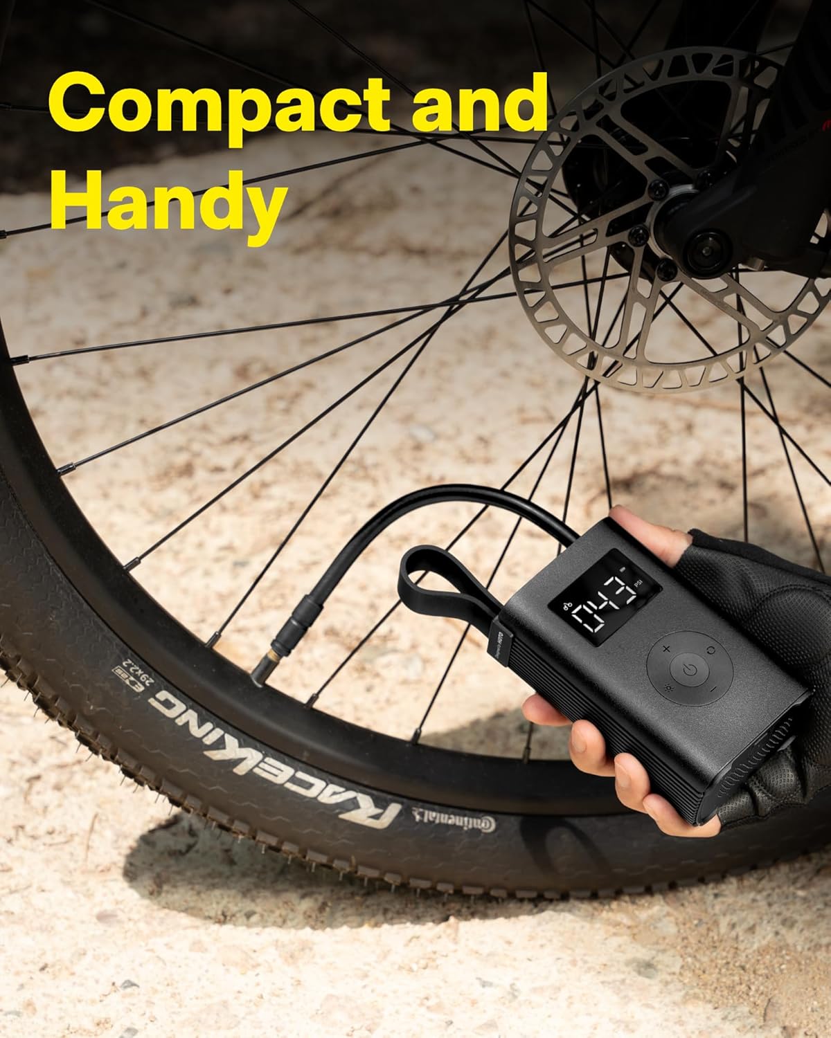 HOTO Electric Air Compressor, Portable Air Pump ADV, 150PSI Cordless Tyre Inflator with LED Light, Digital Display, USB-C Charging, Ideal for Car/Motorcycle/Bike/Ball