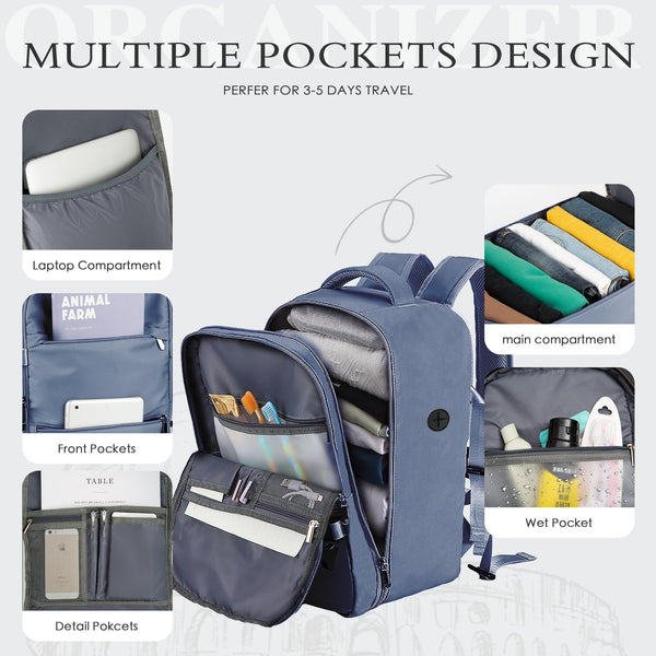 for Ryanair Cabin Bags 40x20x25 Underseat Cabin Bag Carry Ons Hand Luggage Bag Travel Backpack Cabin Size for Ryanair Backpack with Charging Hole