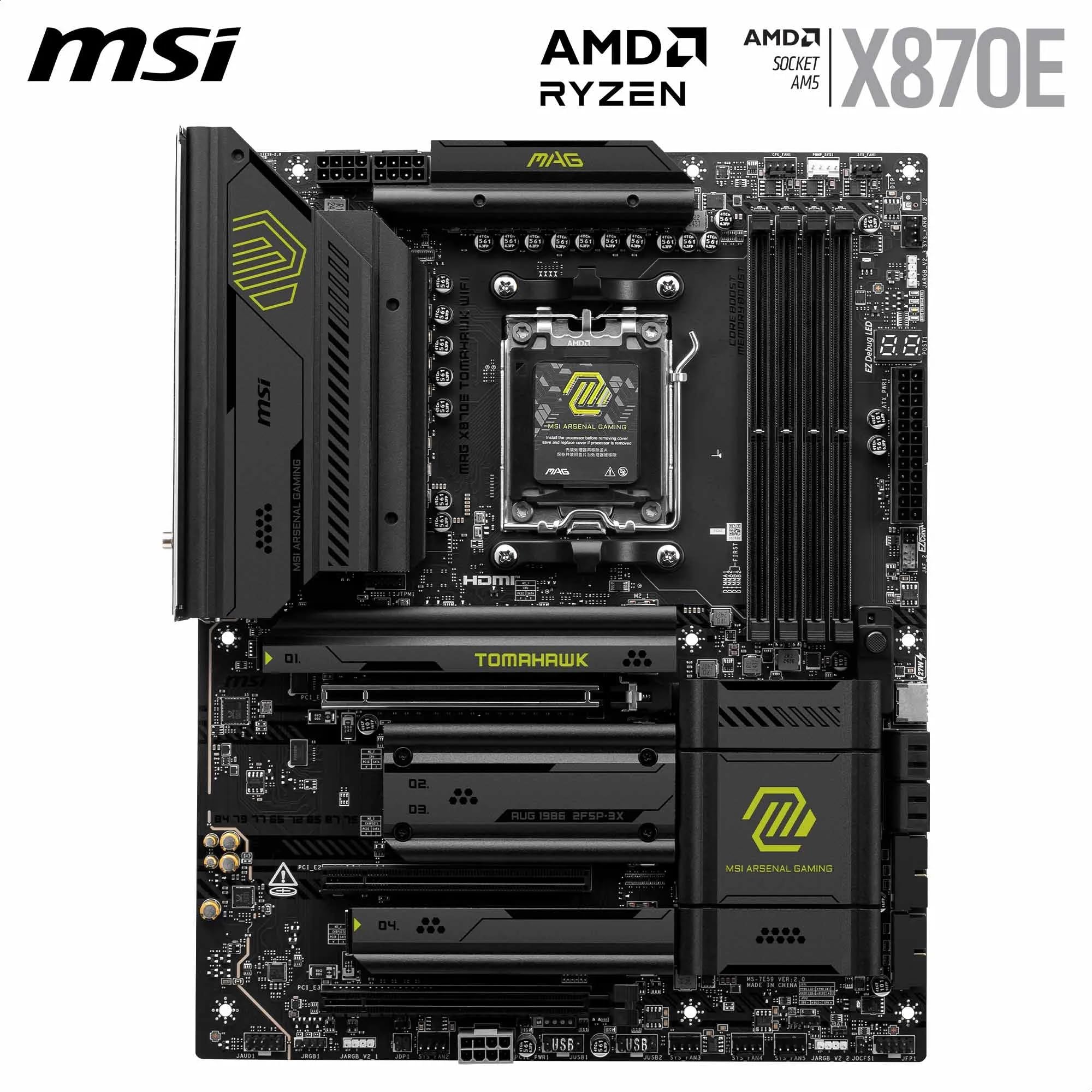 MSI X670E GAMING PLUS WIFI Motherboard, ATX - Supports AMD Ryzen 9000 / 8000 / 7000 Series Processors, AM5 - 80A SPS VRM, DDR5 Memory Boost 7800+ MHz/OC, PCIe 5.0 x16, M.2 Gen5, Wi-Fi 6E