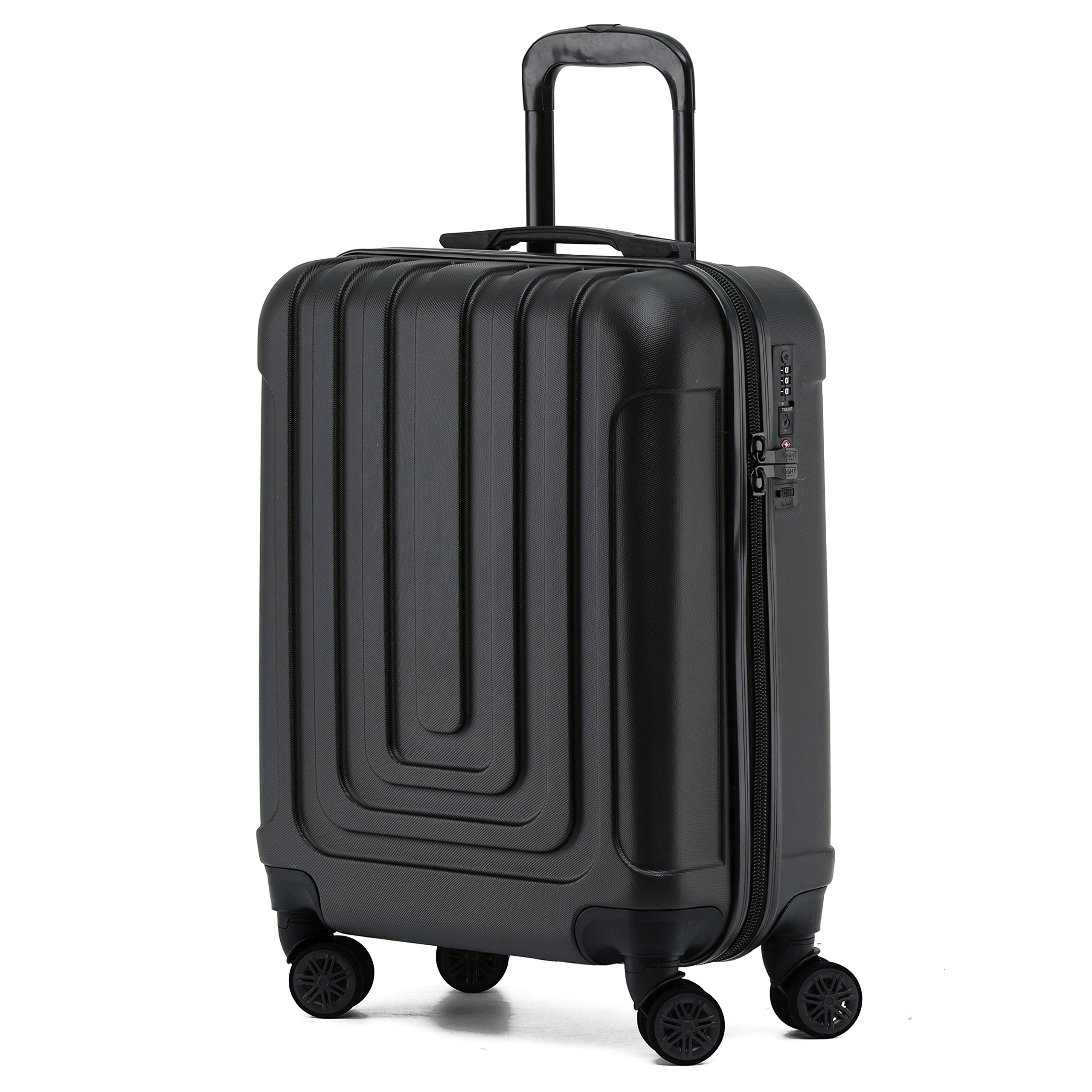 Flight Knight Premium Lightweight Suitcase - Built-in TSA Lock - 8 Spinner Wheels - ABS Hard Shell Check in Highly Durable Luggage - Medium - 67x45x26cm