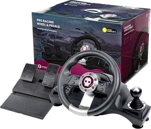Numskull Next-Gen Pro Racing Wheel with Pedals and Shifter - Compatible with Xbox Series X|S, Xbox One, PS4, Nintendo Switch and PC - Realistic Steering Wheel Controller Accessory