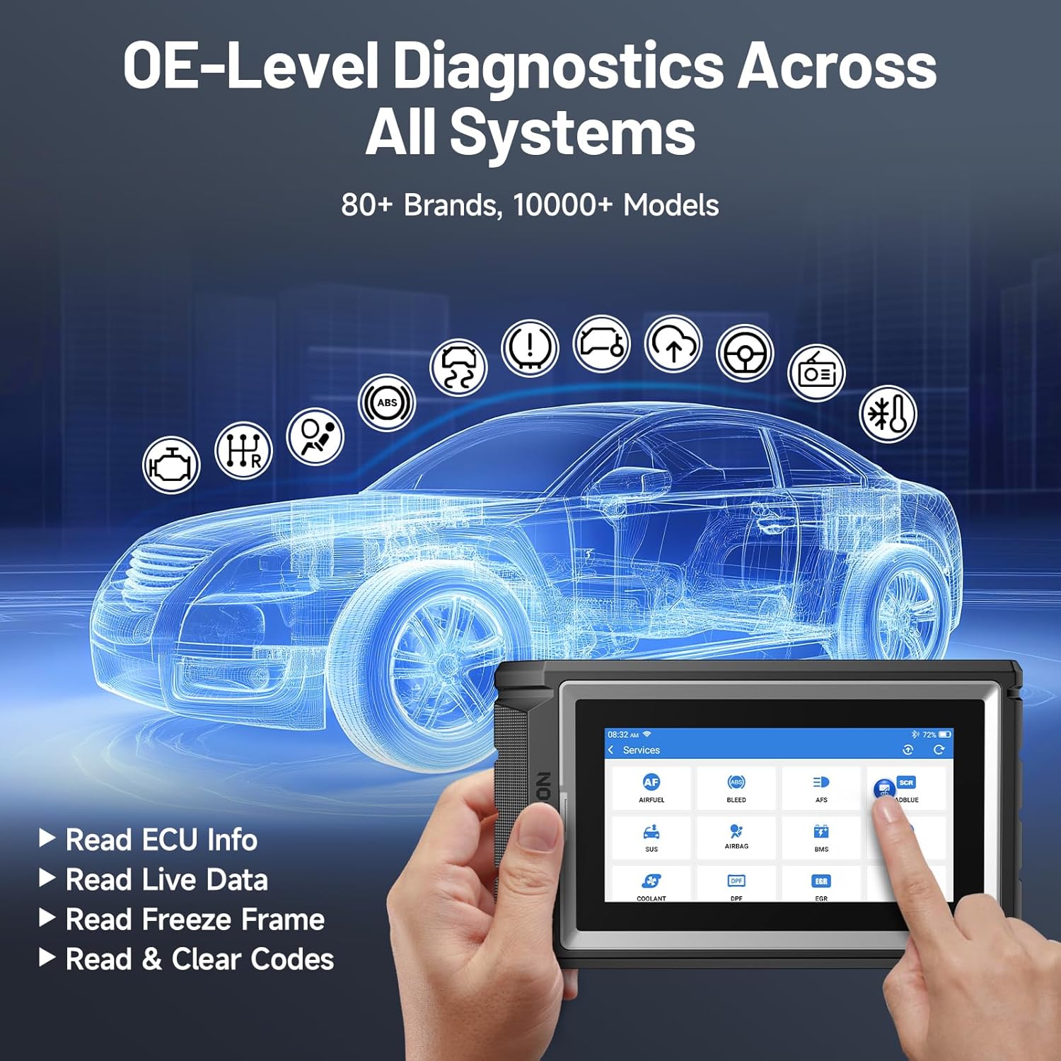 TOPDON ArtiDiag800 BT 2, All-System Diagnostic Tool, 28+ Maintenance Functions, FCA Gateway Access & CAN-FD Protocol, Bluetooth Wireless Diagnosis, 2 Years Free Updates