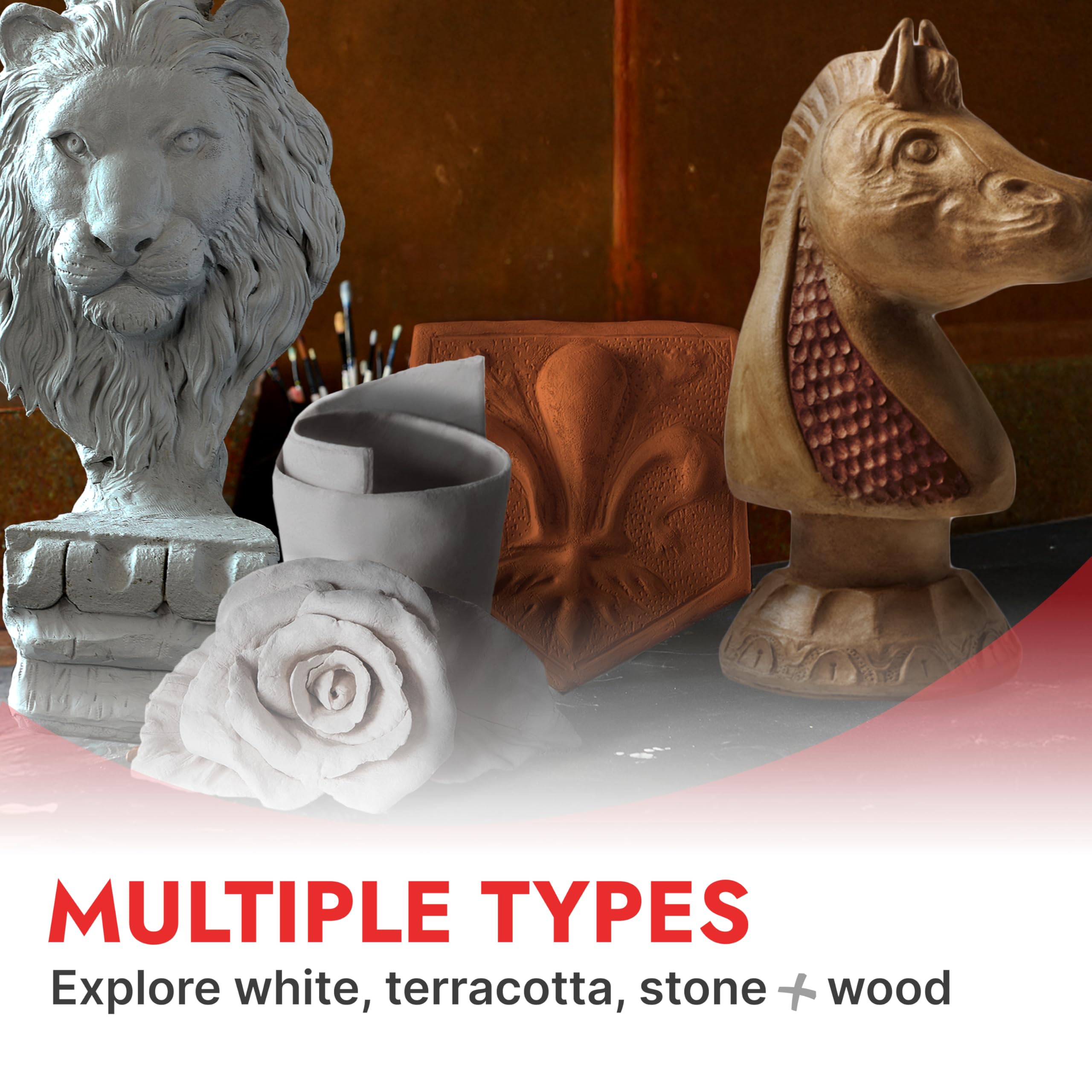 DAS Terracotta Air-Hardening 500g Modelling Clay, For Professionals & Hobbyists