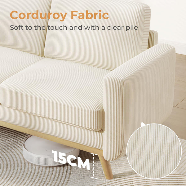 Vesgantti 172cm Loveseat Sofa Green, Comfy Corduroy Couch with Spring Cushion, 2 Seater Sofa with Solid Wood, Sofa Couch with Deep Seat, Sofa for Bedroom, Loveseat for Living Room, Green Office Couch