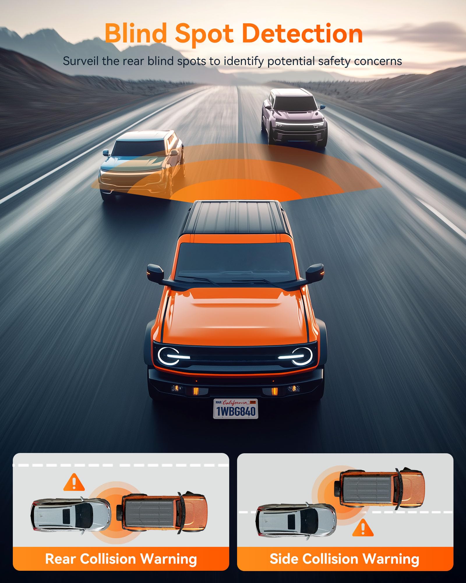 WOLFBOX G840S 12" 4K Mirror Dash Cam with 5.8GHz WiFi, 2160P Full HD Smart Rearview Mirror for Cars & Trucks, Front and Rear Dual Cameras, Night Vision, Reverse Assist, Included 32GB Card & GPS