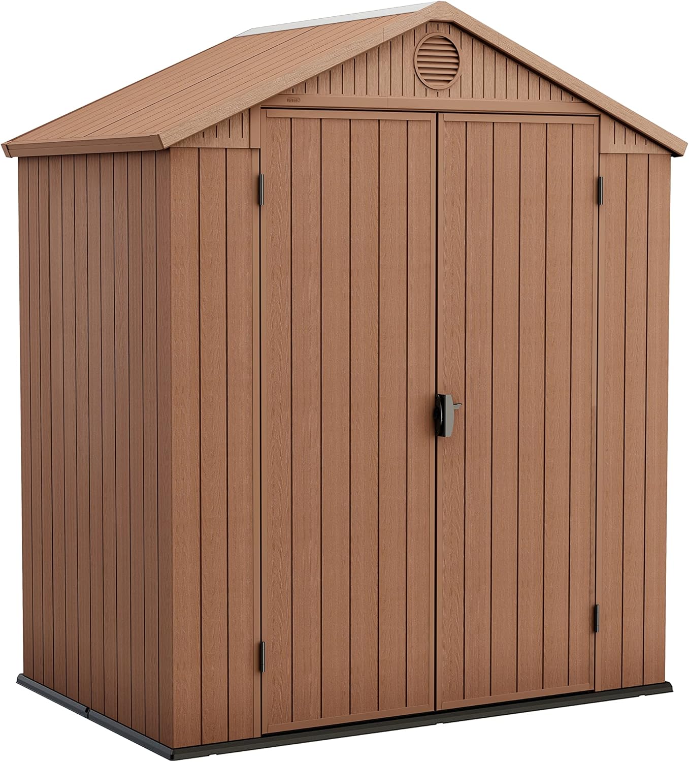 Keter Darwin Outdoor Apex Double Door Garden Storage Shed 6 X 4ft Brown Wood Look And Feel | Fade Free | All Weather Resistant | Safe And Secure | Zero Maintenance | 15 Year Warranty