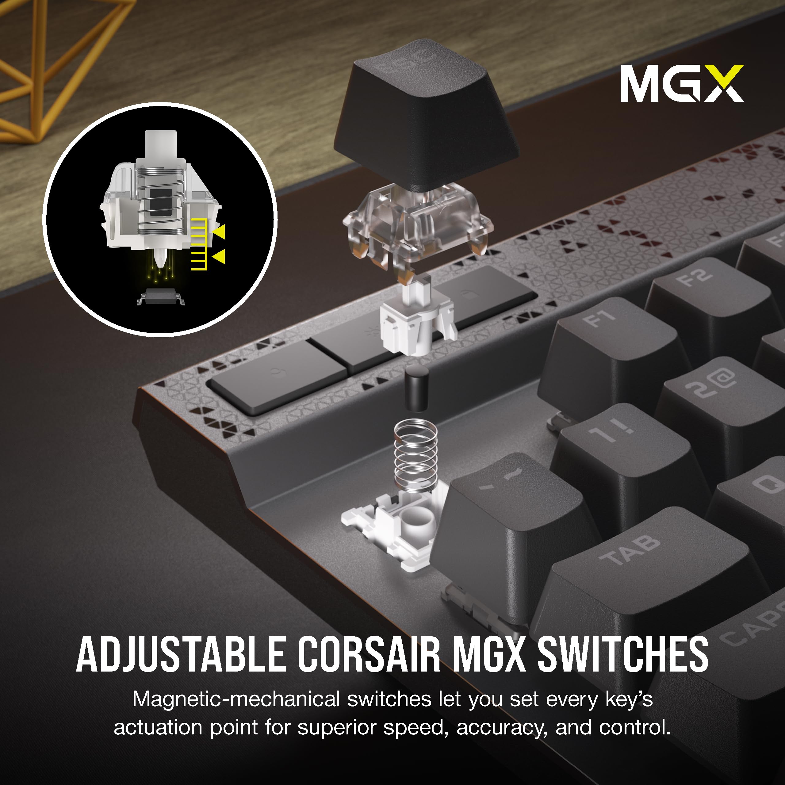 CORSAIR K70 MAX RGB Magnetic Mechanical Wired Gaming Keyboard – MGX Adjustable Switches, Simultaneous SOCD and Rapid Trigger, PBT Double-Shot Keycaps, Sound Dampening, 8000Hz Polling, QWERTY UK, Black