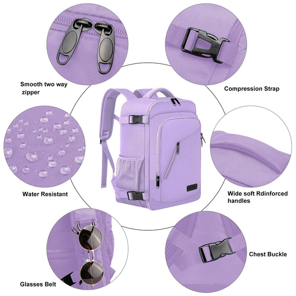 Cabin Bags 40x20x25 for Ryanair Underseat 20L Small Travel Hand Luggage Backpack Carry-ons Bag Cabin Size for Airplanes Flight Bag Travel Rucksack Fit 14 Inch Laptop with USB Charging Port-Black