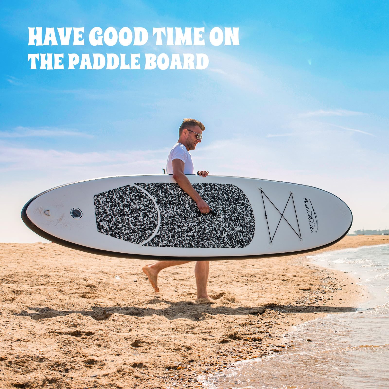 FEATH-R-LITE 10' &11' Inflatable Ultra-Light Stand Up Paddle Board for All Skill Levels Included with SUP, Adj Paddle, Pump, Backpack, Leash