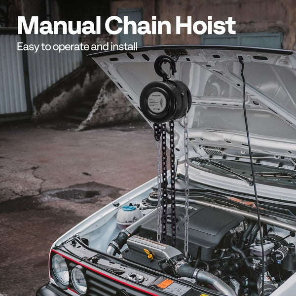 SPECSTAR Hand Chain Hoist 1250kg Capacity 3m with 2 Heavy Duty Hooks Manual Chain Fall for Warehouse Building Automotive Machinery