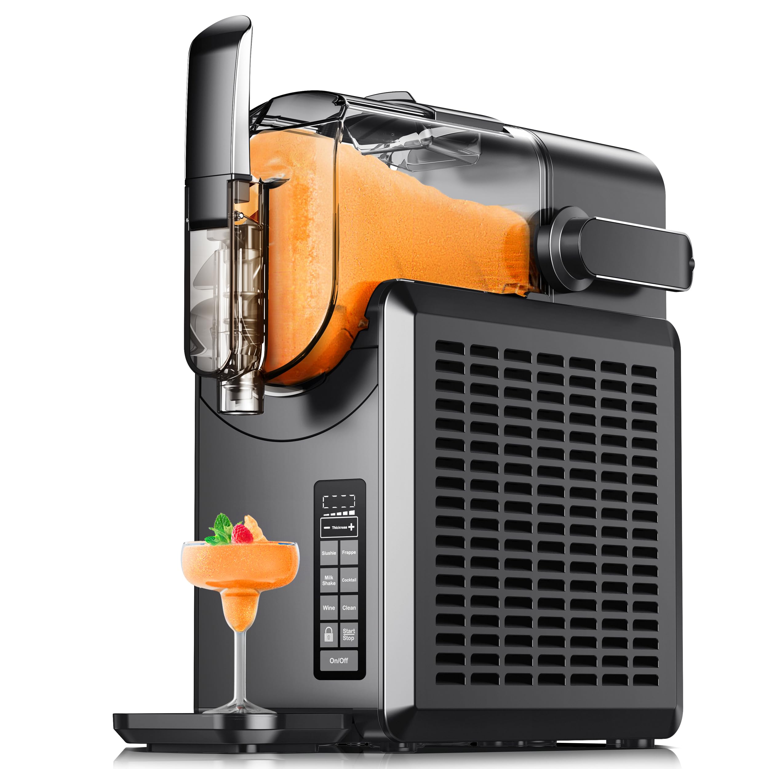 EUHOMY Slush Machine 2.6L Large Capacity Professional Frozen Drink Maker, No Ice Needed, Self-Cleaning, 5 Preset Programs & Child Lock, Slushie Machine for Frappés, Milkshake, Cocktail, Wine