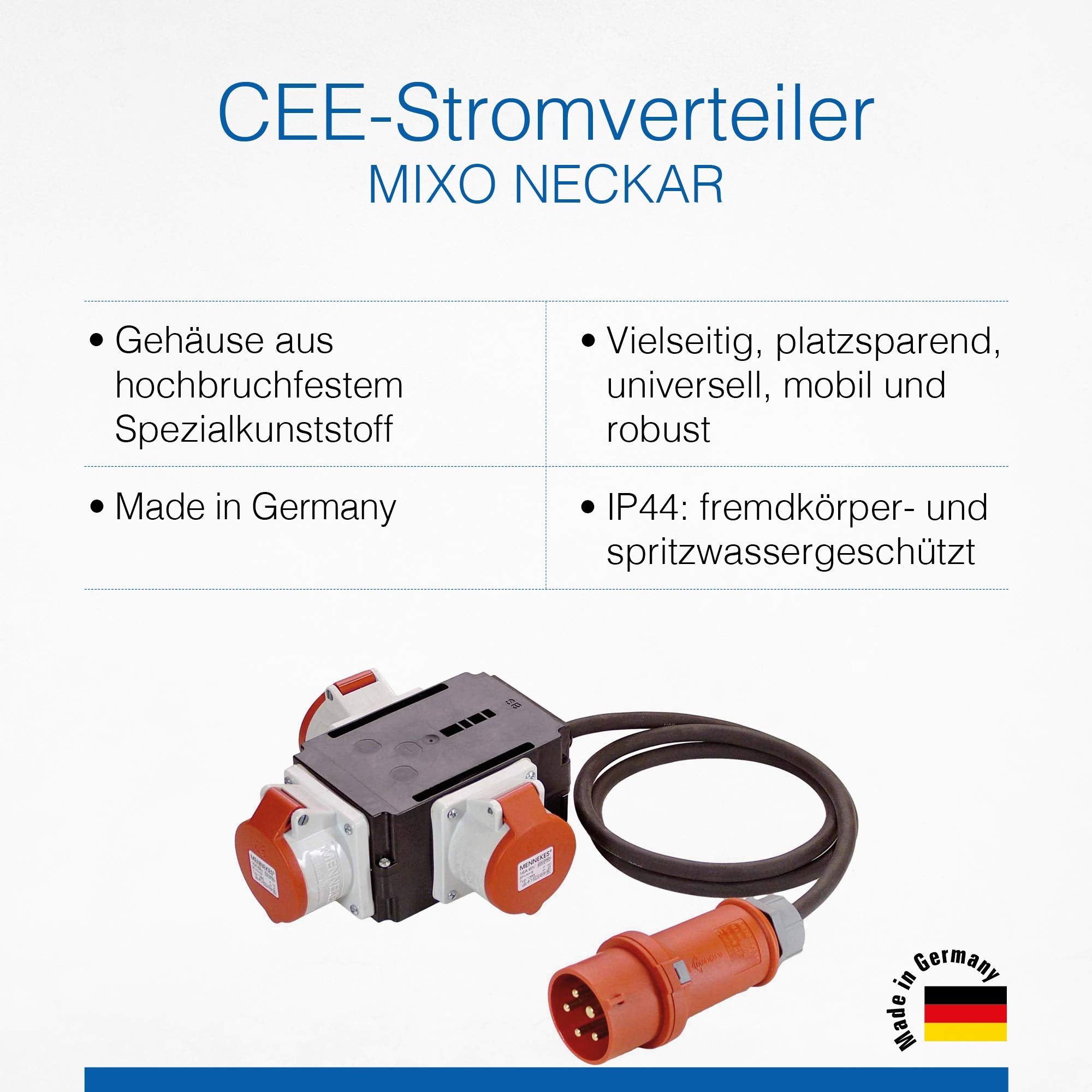 AS Schwabe Mixo Adapter/Power Splitter Versatile, Space-Saving, Universal, Mobile and Robust, 60526