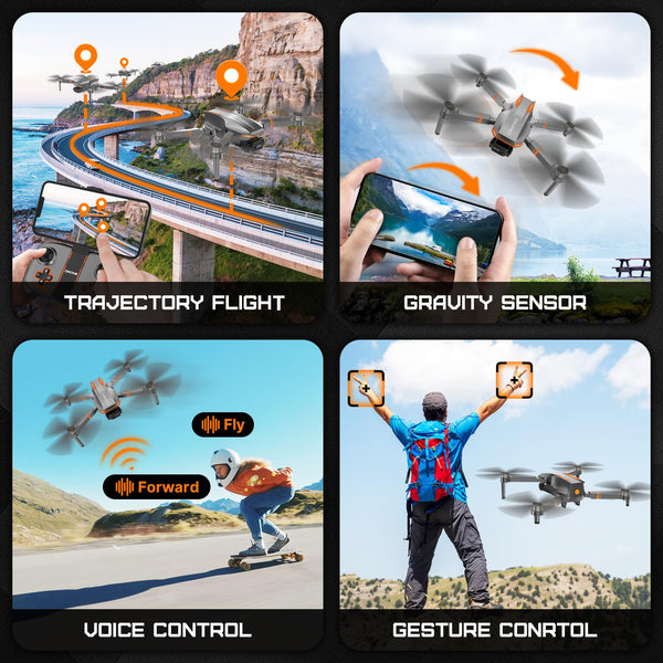 Brushless Motor Drone with 4K Adjustable Camera for Kids and Adults, Foldable RC Quadcopter with LED Lights, 30 Mins Long Flight Time, Mini Drone Toys Gifts for Beginners, Boys and Girls