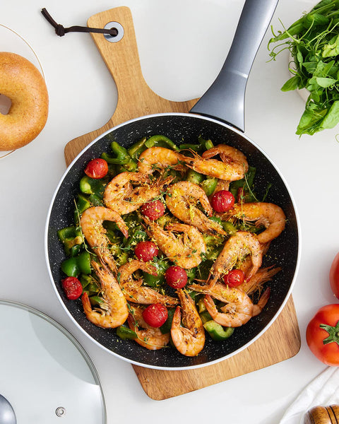 Induction Hob Pan Set, Pots and Pans Set Nonstick 10 Piece, Non Stick Cookware Saucepan Sets with Lids, Stay-Cool Bakelite Handle, Cooking Saucepans,