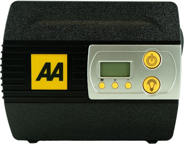 AA 12V Digital Tyre Inflator AA5502 – For Cars Other Vehicles Inflatables Bicycles - Shows PSI BAR KPA 3-100 PSI – Includes Adaptors, Black