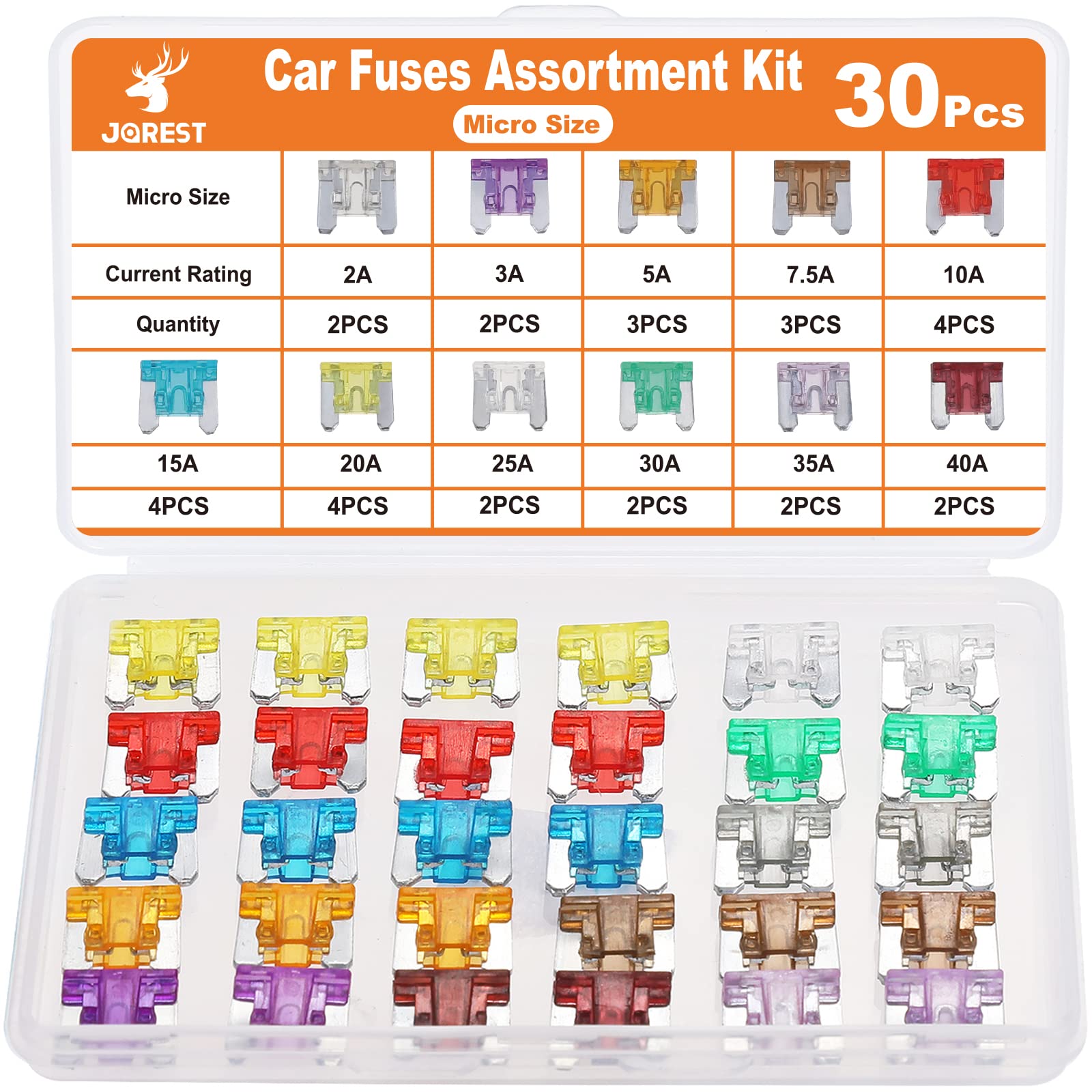 JOREST 300Pcs Car Fuses Assorted Kit, 160 Mini Blade Fuses Automotive + 90 Standard Mixed Fuses + 50 Micro Fuse Set + Fuse Puller – for RV Truck Motorcycle(2Amp 3A 5A 7.5A 10A 15A 20A 25A 30A 35A 40A)