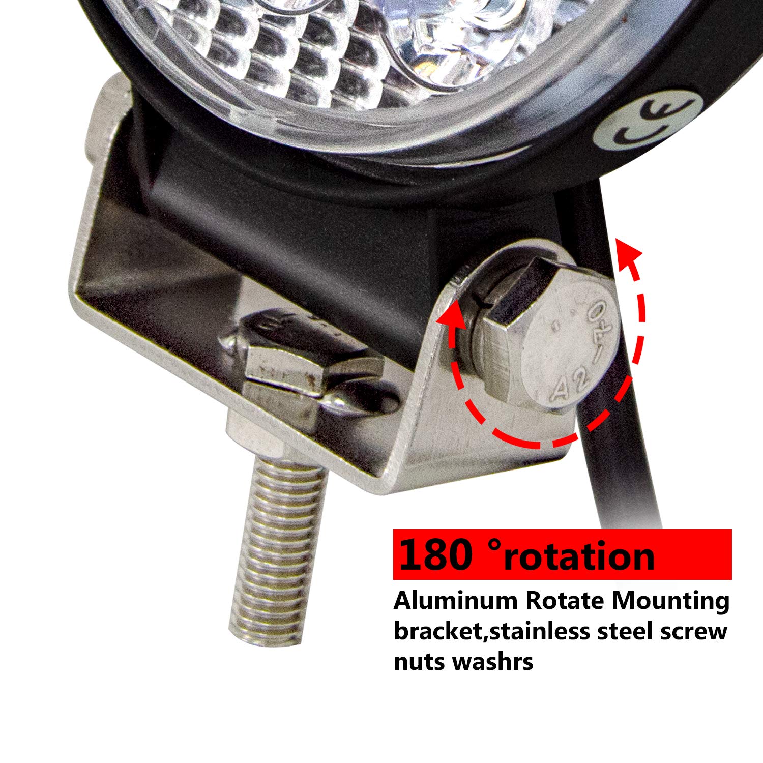 RIGIDON 2 Pcs Round Led Work Light, 4 inch 42W Flood Beam, 12V 24V Driving Lights Lamp for Car Off Road Boat Truck 4x4 SUV ATV Tractors Excavator, 6000K White, Fog Lamp