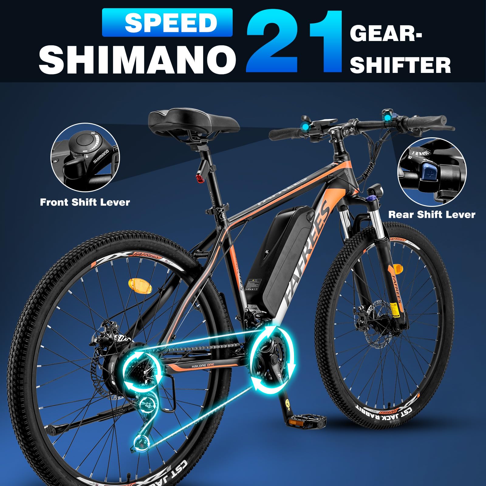 Fafrees 26" Electric Bikes for Adults, 468Wh Removable Battery, Pedal Assist Ebikes for Men Women, 250W Electric Bicycle for City, 25KM/H 21-Speed MTB, HAILONG ONE