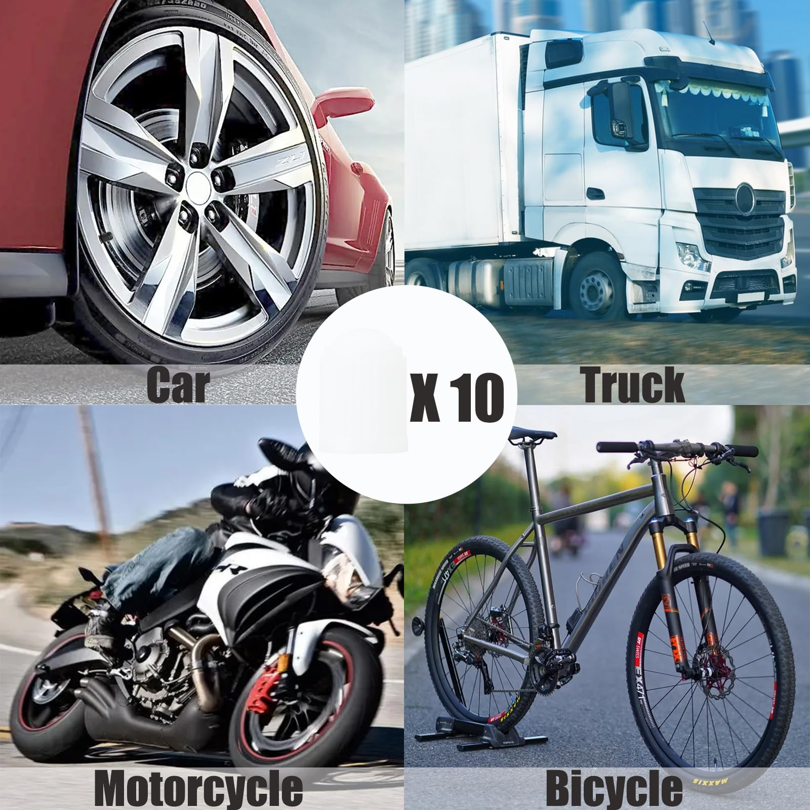 TCPENG® 10PCS Tyre Valve Caps, with O Seal Ring, Universal Stem Dust Covers for SUV, Cars, Bike, Motorcycles, Trucks, Heavy-Duty, Airtight Seal, Screw-On, Easy to Operation (10 Pack Black)