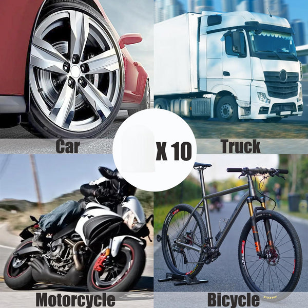 TCPENG® 10PCS Tyre Valve Caps, with O Seal Ring, Universal Stem Dust Covers for SUV, Cars, Bike, Motorcycles, Trucks, Heavy-Duty, Airtight Seal, Screw-On, Easy to Operation (10 Pack Black)