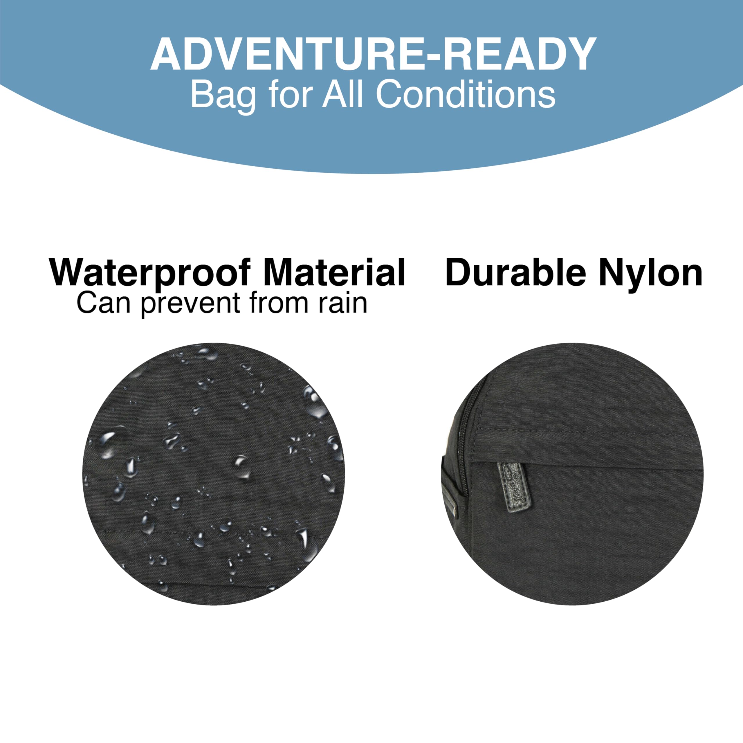 Spirit - Nylon Waterproof Backpack - Lightweight Rucksack with Multiple Pockets and Adjustable Straps - Travel and Holiday Backpack, Black