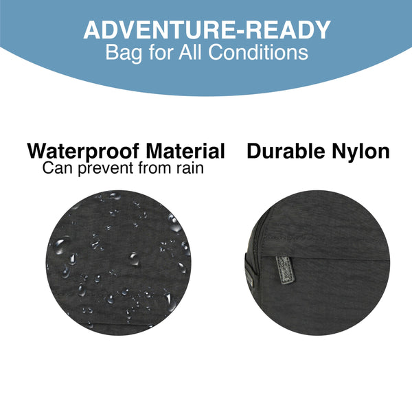 Spirit - Nylon Waterproof Backpack - Lightweight Rucksack with Multiple Pockets and Adjustable Straps - Travel and Holiday Backpack, Black