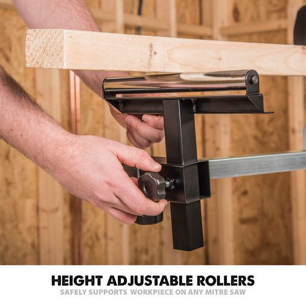 Evolution Power Tools EVOMS1 Mitre Saw Stand, Universal Compact Folding with Extending Support Arms, Fits Evolution, Makita, DeWalt, Bosch, Ryobi, Einhell and Metabo, Supports 150kg Weight & 3m Length