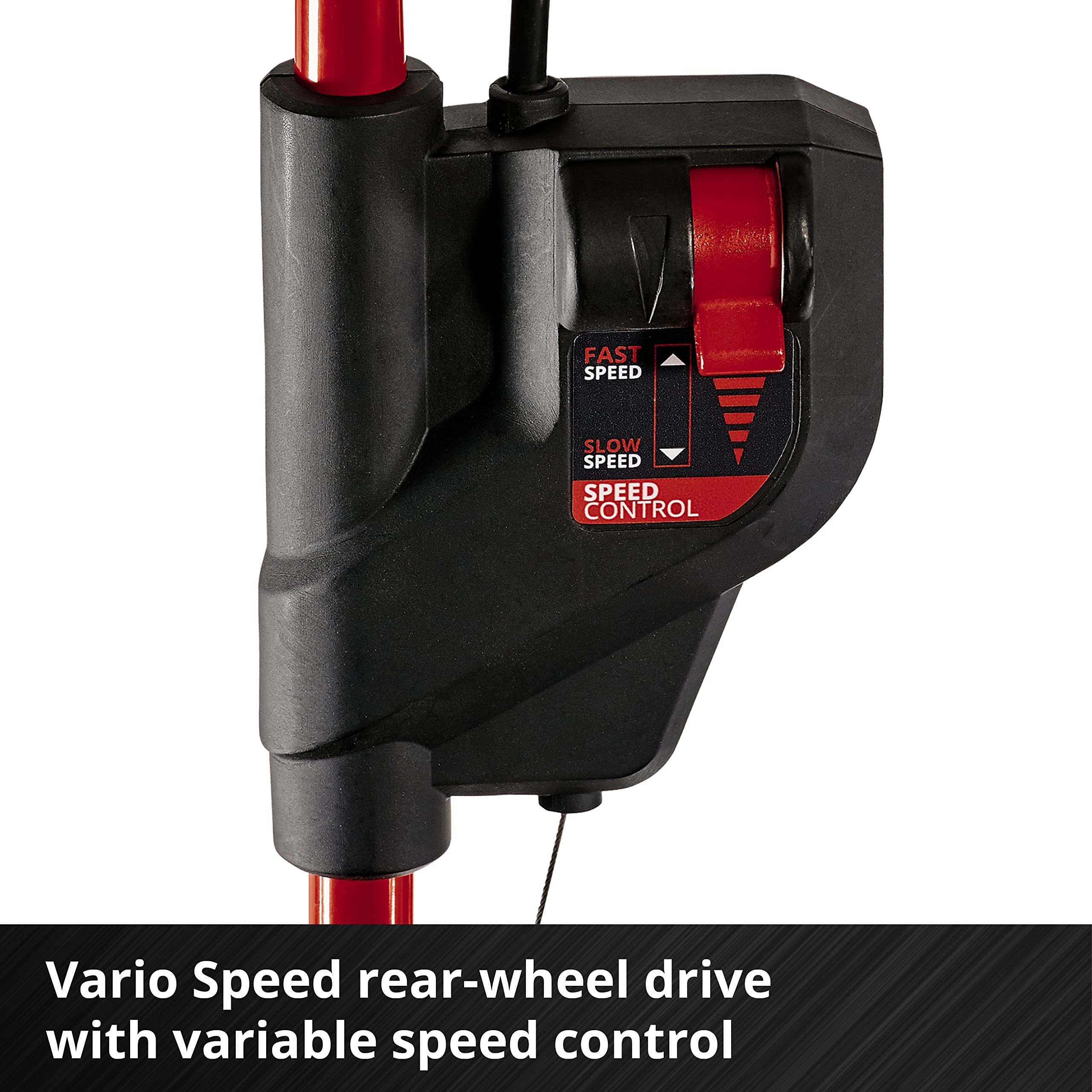 Einhell Power X-Change 36/43 Cordless Lawnmower With Battery (x2) and Charger (x2) - 36V, 43cm Cutting Width, 63L Grass Box, 6 Cutting Heights, Mulching - GE-CM 43 Li M Battery Lawn Mower Red / Black