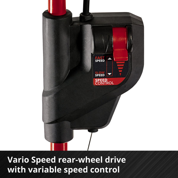 Einhell Power X-Change 36/43 Cordless Lawnmower With Battery (x2) and Charger (x2) - 36V, 43cm Cutting Width, 63L Grass Box, 6 Cutting Heights, Mulching - GE-CM 43 Li M Battery Lawn Mower Red / Black