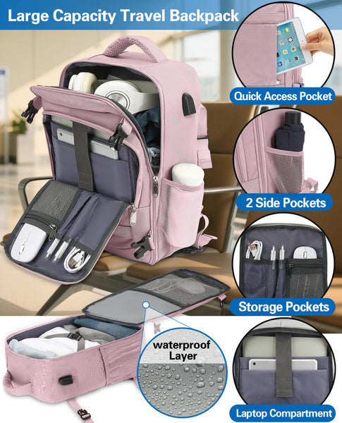 KLOSTAIN for Easyjet Cabin Bag 45x36x20 Travel Backpack Hand Luggage Carry-ons Bag Laptop Backpack Ruscksack for Airplanes Flight New Easyjet Underseat Cabin Bags Fit 14" Laptop Navy