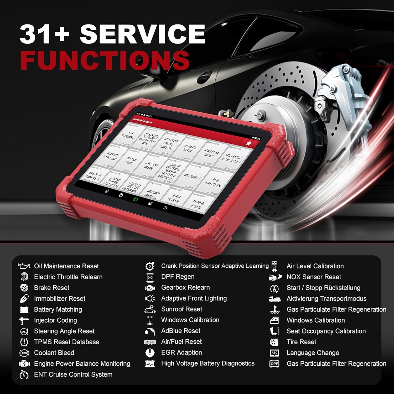 LAUNCH OBD2 Scanner CRP919MAX Diagnostic Tool,ECU Coding, All System Diagnosis,CANFD DOIP, V.A.G Guided, Active test, 2024 Wireless Bi-directional Scan Tool, 31+reset Service, 2 Years Free Update