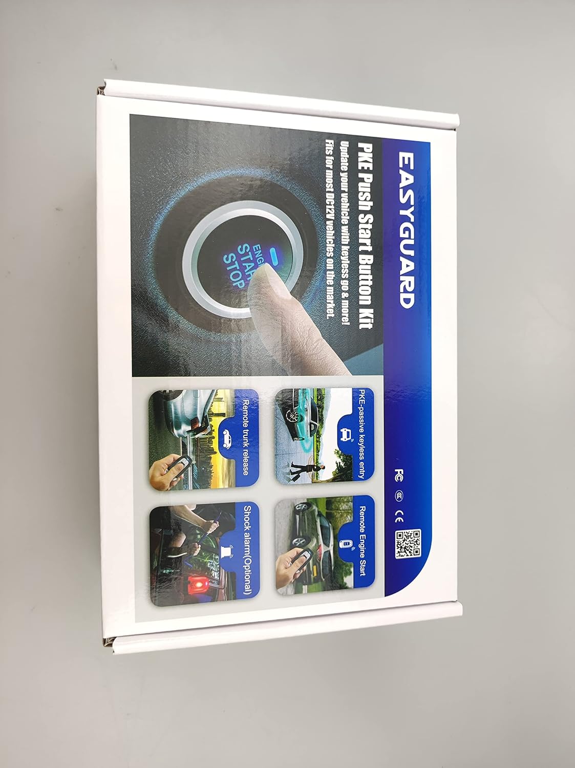 EASYGUARD EC003N-V Car security alarm system with PKE passive keyless entry remote engine start stop keyless go system universal version DC12V