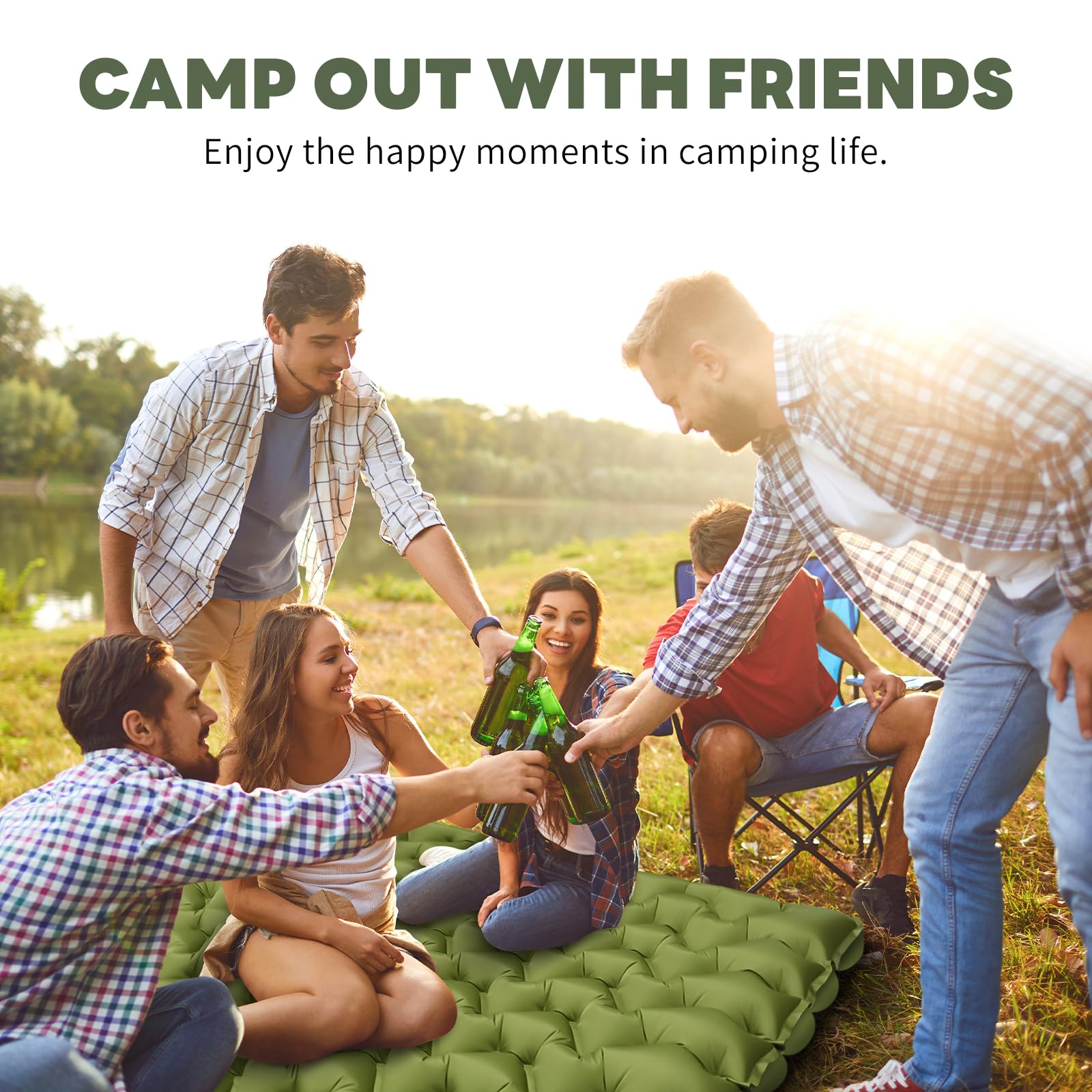 Kdti Sleeping Pad, Ultralight Inflatable Camping Mat Built-in Foot Pump, Portable Waterproof Sleeping Mat Compact for Backpacking, Hiking, Tents