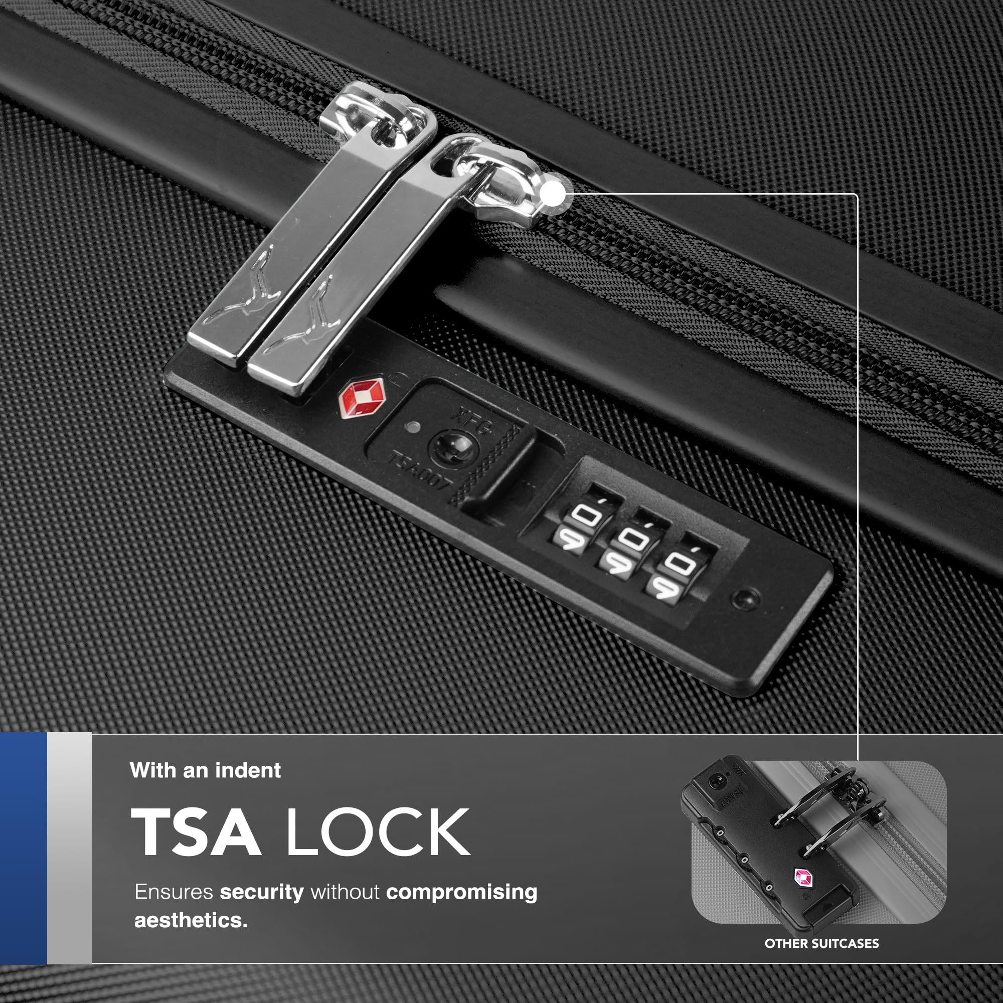 LUGG 15 Inch Vacay Cabin Case - 45x36x20 cm, Airline Approved Carry On Suitcase, ABS Lightweight Suitcase, Water Resistant Hard Suit Case with 360° Spinner Wheels, Carry On Bag with TSA Indent Lock