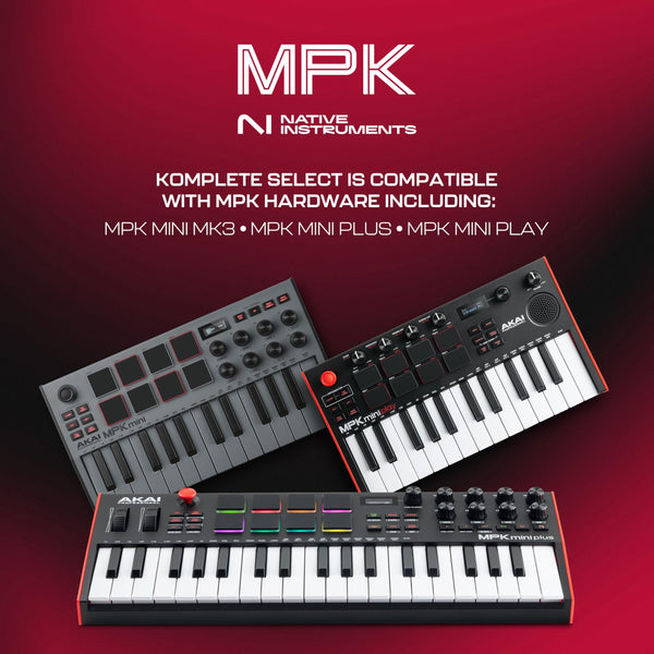 Akai Professional MPK Mini MK3 - 25 Key USB MIDI Keyboard Controller with 8 Backlit Drum Pads, 8 Knobs and Music Production Software and Native Instruments Sound Package (NKS Integration)
