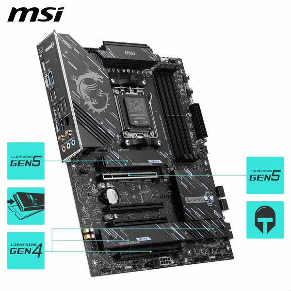MSI X670E GAMING PLUS WIFI Motherboard, ATX - Supports AMD Ryzen 9000 / 8000 / 7000 Series Processors, AM5 - 80A SPS VRM, DDR5 Memory Boost 7800+ MHz/OC, PCIe 5.0 x16, M.2 Gen5, Wi-Fi 6E
