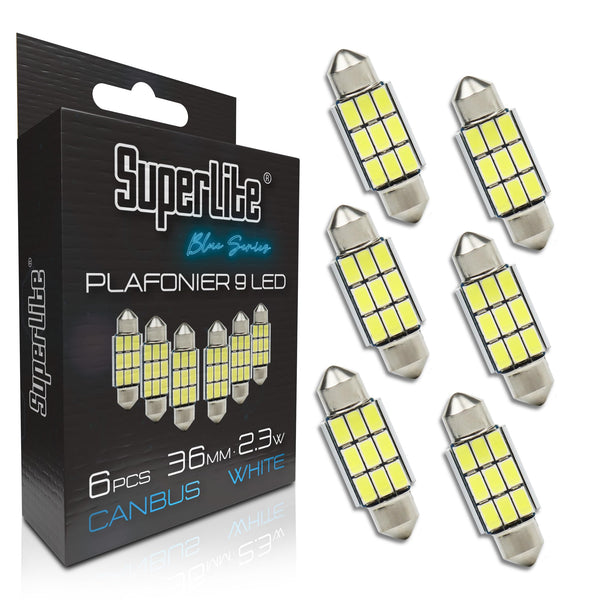 Superlite Set of 2 T10 Bulbs with 18 Leds from the Blue Series range. CanBus Technology and 6500K Colour Temperature. Ideal for Car and Truck.