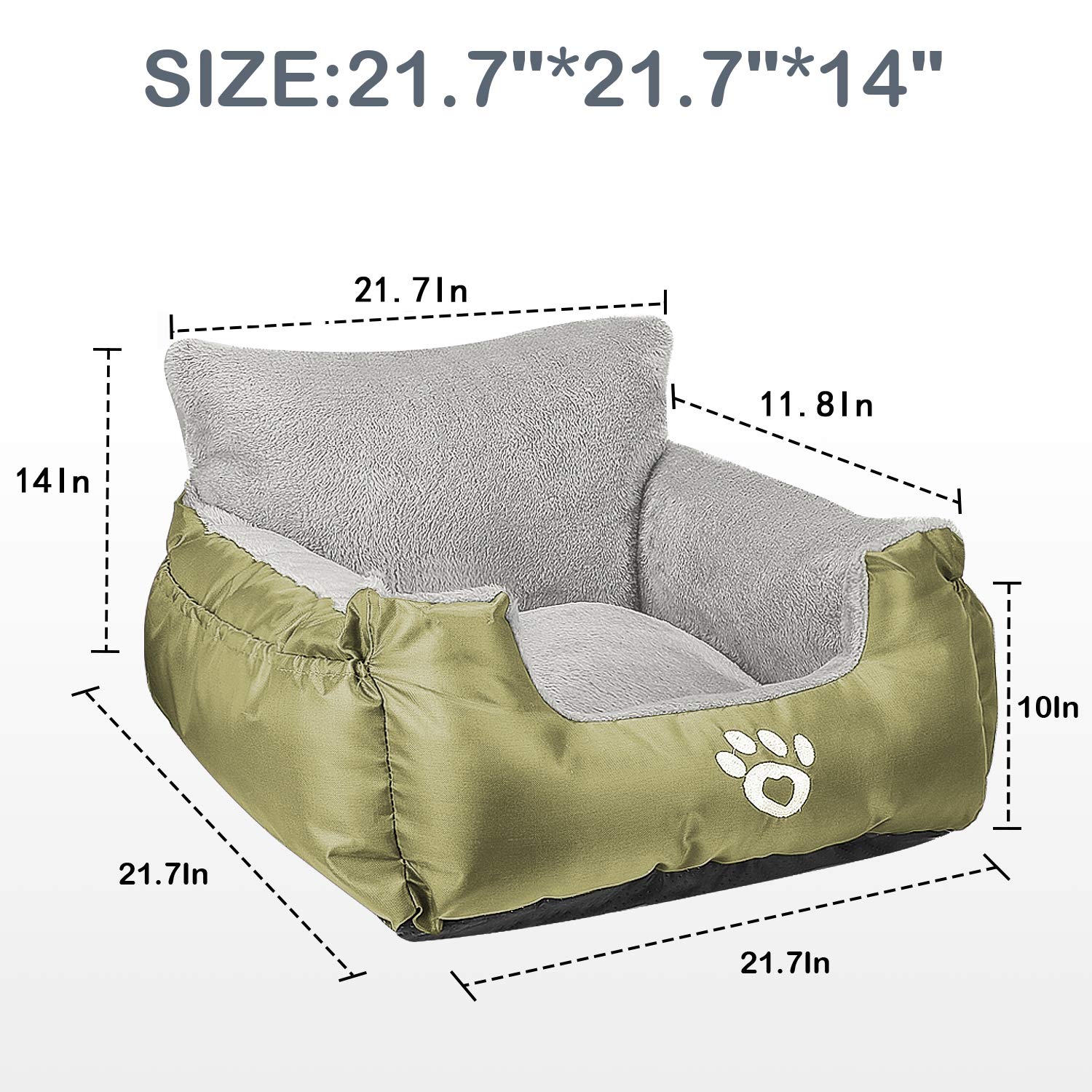 GoFirst Dog Car Seat for Small Dogs or Cats, Pet Booster Seat Travel Car Bed with Storage Pocket and Clip-On Safety Leash, Waterproof Warm Plush Dog Car Safety Seats,Black